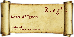 Kota Ágnes névjegykártya