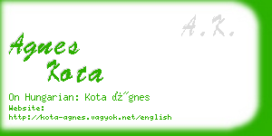 agnes kota business card